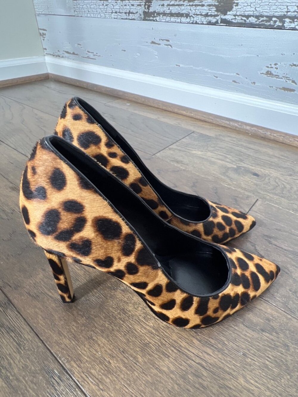 NINE WEST Tatiana Pointy Toe Stiletto Pumps Leopard Print Sz 5.5 NWOB - Picture 2 of 7